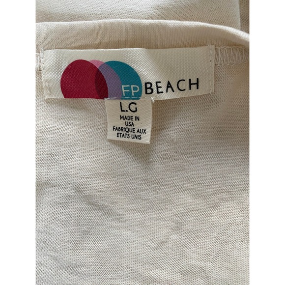 NEW Free People Beach Boat Neck Long Sleeve‎ Cotton Tee Large - Picture 3 of 3